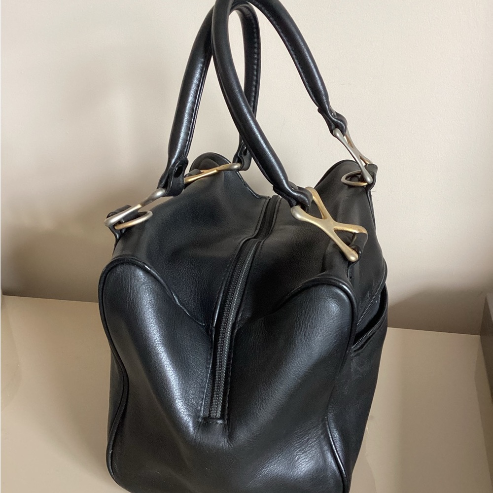 Kenar Black Genuine Leather Mini bag with Gold Hardware